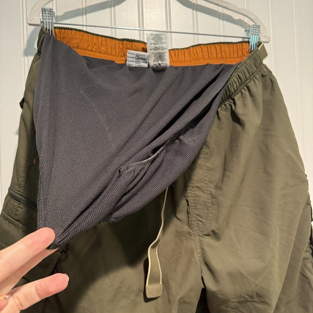 Columbia Olive Green Nylon Belted Cargo Shorts Mesh Lined Mens XL - Picture 7 of 7